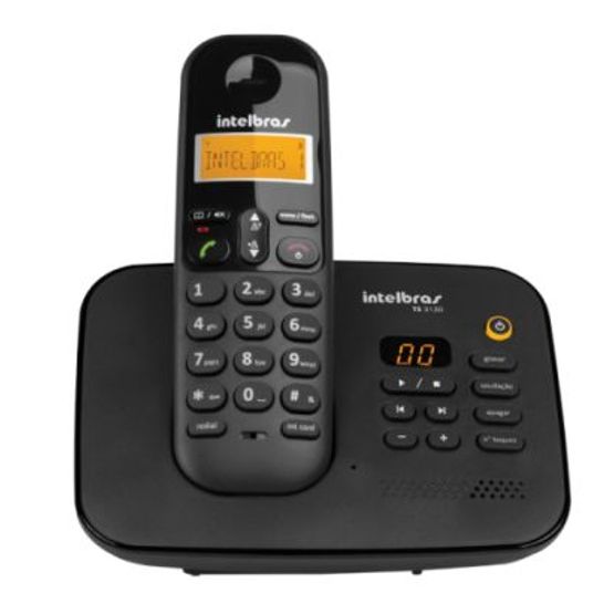 Telefone-Sem-Fio-Digital-Com-Secretaria-Eletronica-TS-3130-Preto-Intelbras_foto1